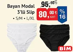 BAYAN MODAL 3'LÜ SLİP KÜLOT
